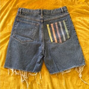 Vintage Painted Pocket Denim Shorts